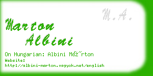 marton albini business card